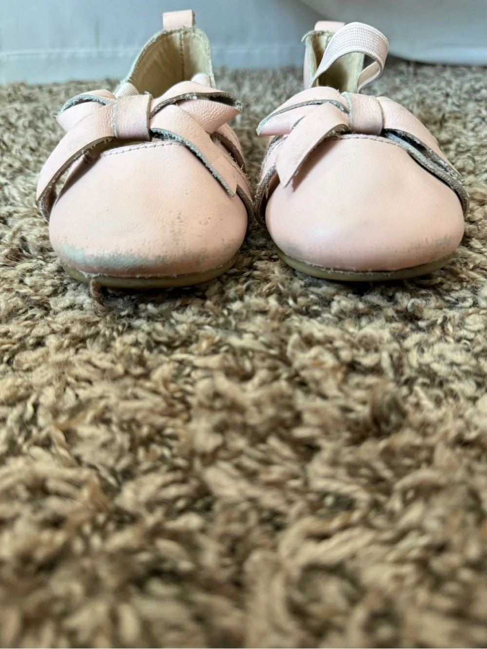 Girls Pink Ballet Slipper Bow Dress Shoes